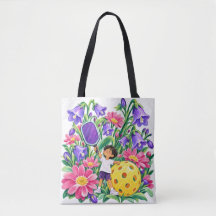 Presente Esportivo de Pickleball Floral Roxo Rosa