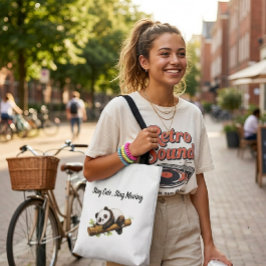 Bolsa Tote Presente Estético Amante de Bambu Panda Elegante