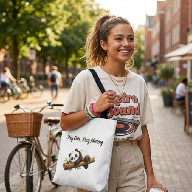 Bolsa Tote Presente Estético Amante de Bambu Panda Elegante (Criador carregado)