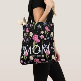 Bolsa Tote Presente Flor Silvestre Nova Mãe Mãe Estabelecida