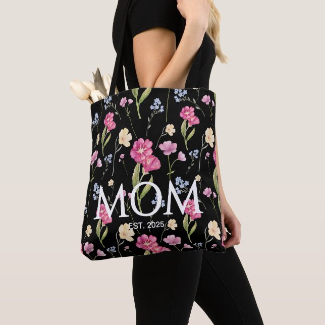 Bolsa Tote Presente Flor Silvestre Nova Mãe Mãe Estabelecida (Close Up)