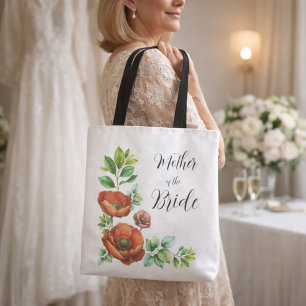 Bolsa Tote Presente Floral Papoula para a Mãe da Noiva