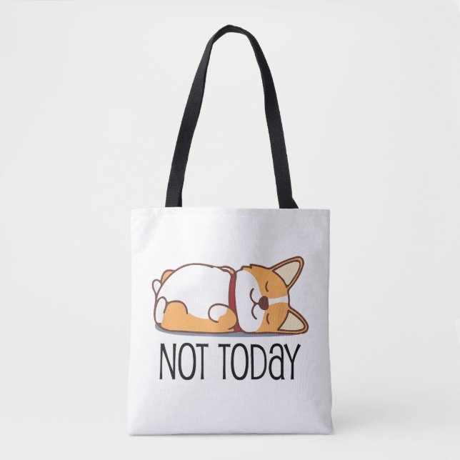 Bolsa Tote Presente Fofo de Corgi Amante de Cães Engraçado Nã (Frente)