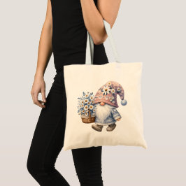 Bolsa Tote Presente Gnome Flores de Margarida Primavera Dela