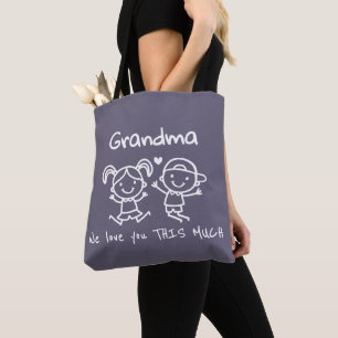 Bolsa Tote Presente Gráfico Divertido de Natal Ama a Vovó