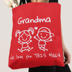 Bolsa Tote Presente Gráfico Divertido de Natal Ama a Vovó