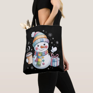 Bolsa Tote Presente Homem de Neve Natal Férias Inverno Xmas C