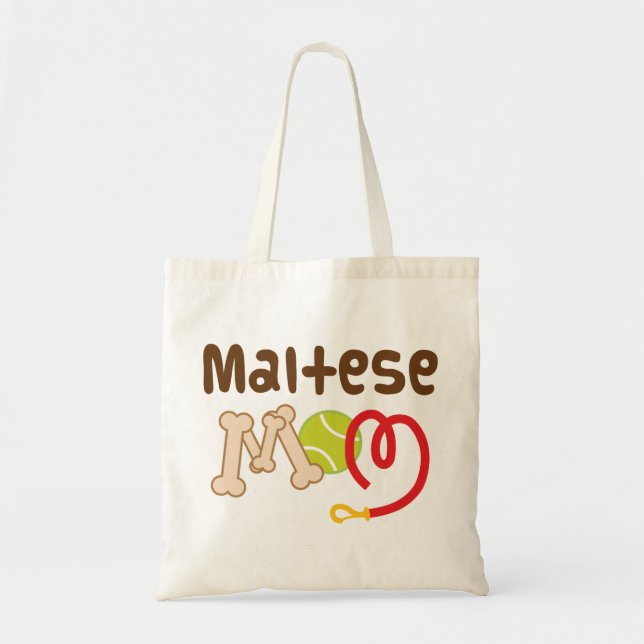 Bolsa Tote Presente maltês da mamã (raça do cão) (Frente)