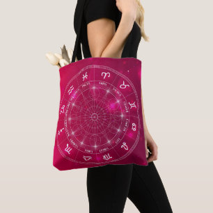 Bolsa Tote Presente moderno do zodíaco da roda da astrologia