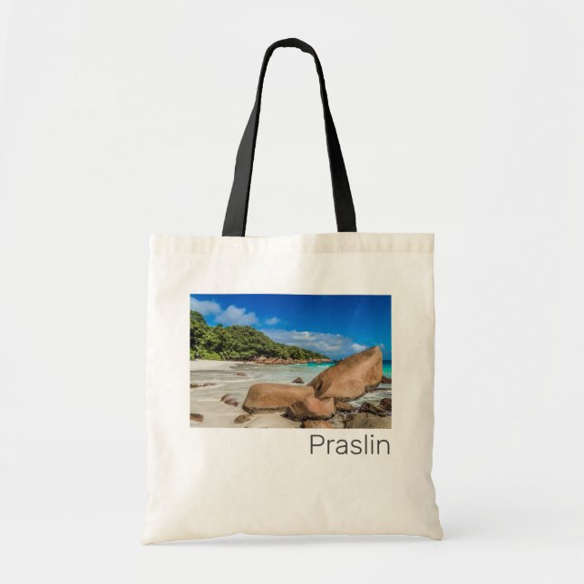 Bolsa Tote Presente na praia da Anse Lazio, ilha das Seichele (Frente)