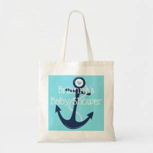 Bolsa Tote Presente náutico do chá de fraldas do marinho da
