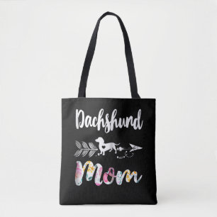 Bolsa Tote Presente no cão Dachshund Mãe Dachshund Floral
