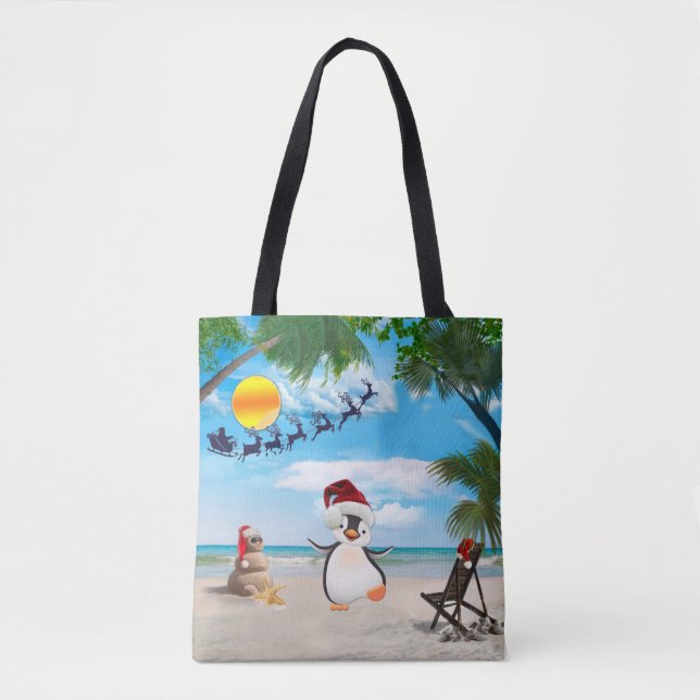 Bolsa Tote Presente no Chá de fraldas de Natal de Verão (Frente)