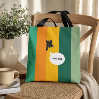 Bolsa Tote Presente para Amante de Gato Fofo que Espia