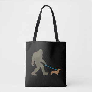 Bolsa Tote Presente para cães Pé Grande Andando Dachshund