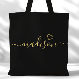 Bolsa Tote Presente para Dama de Honra com Letra Dourada e Pr