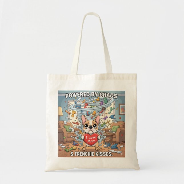 Bolsa Tote Presente para Mãe de Cachorro Frances Chaotico Div (Frente)