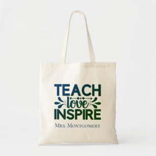 Bolsa Tote Presente para Professores Ensine Amor Inspire