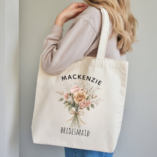 Bolsa Tote Presente Personalizado Boho Floral para as Damas d