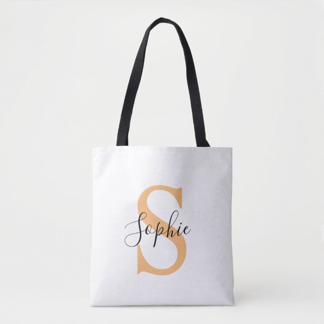 Bolsa Tote Presente Personalizado com Nome Customizado em Let (Frente)