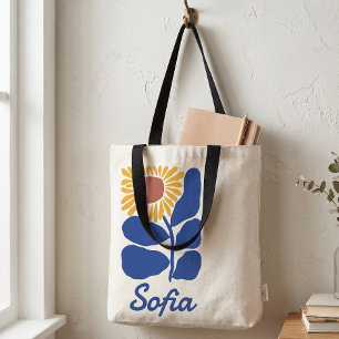 Bolsa Tote Presente Personalizado com Nome Floral Retro Perso