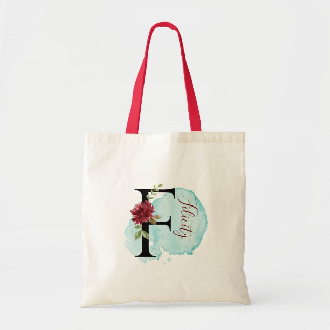 Bolsa Tote Presente Personalizado de Chá de panela Floral F B (Frente)