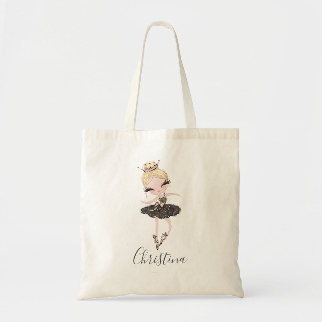 Bolsa Tote Presente Personalizado de Festa de Ballet Menina B (Frente)