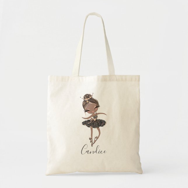 Bolsa Tote Presente Personalizado de Festa de Ballet Menina B (Frente)