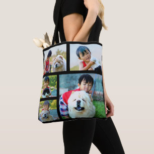 Bolsa Tote Presente Personalizado de Fotografia de Colagem de