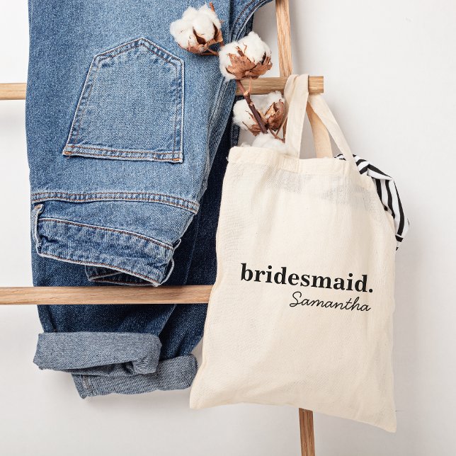 Bolsa Tote Presente Personalizado de Noiva Boho Moderno para  (personalised bridesmaid proposal gift, bridesmaid tote bag)
