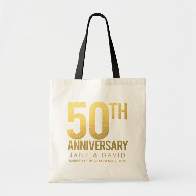 Bolsa Tote Presente personalizado do aniversário de casamento (Frente)
