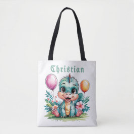 Bolsa Tote Presente Personalizado do Chá de fraldas Dinossaur
