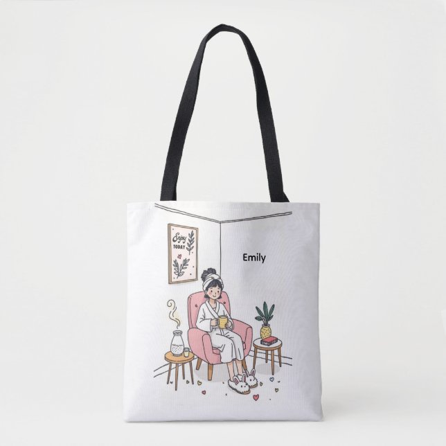 Bolsa Tote Presente Personalizado e Aconchegante para Mãe Cui (Frente)