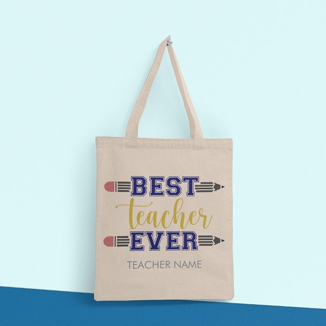 Bolsa Tote Presente Personalizado Melhor Professor de Todos o (Criador carregado)