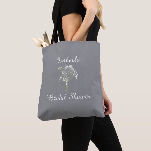 Bolsa Tote Presente Personalizado para Chá de Noiva, Floral (Close Up)