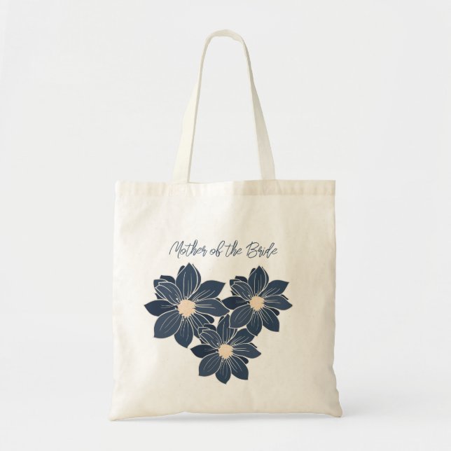 Bolsa Tote Presente Personalizado para Cortejo Floral Azul (Frente)