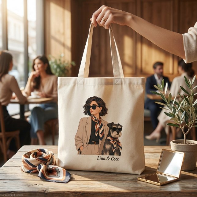 Bolsa Tote "Presente Personalizado para Mãe de Cachorro" "Don (Criador carregado)