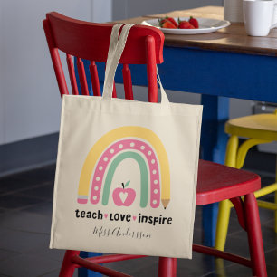 Bolsa Tote Presente Personalizado para Professor Ensine Amor 