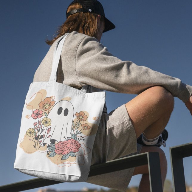 Bolsa Tote Presente personalizado para seu fantasma branco de (Criador carregado)