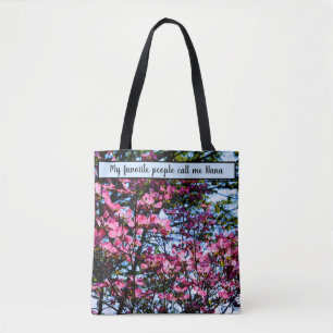 Bolsa Tote Presente rosa florescente de Dogwood para ela