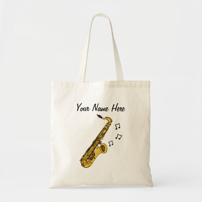 Bolsa Tote Presente Saxofone personalizado de Tote Bag Saxofo (Frente)