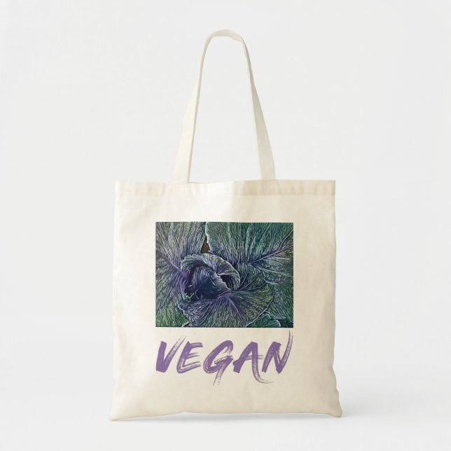 Bolsa Tote Presente Vegan Red Cabbage Vintage (Frente)