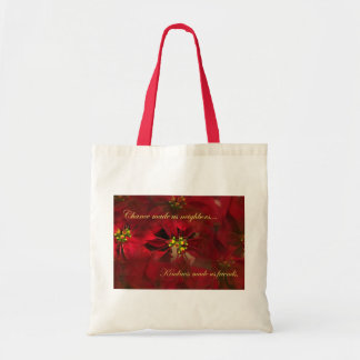 Bolsa Tote Presente vizinho bonito da poinsétia do Natal