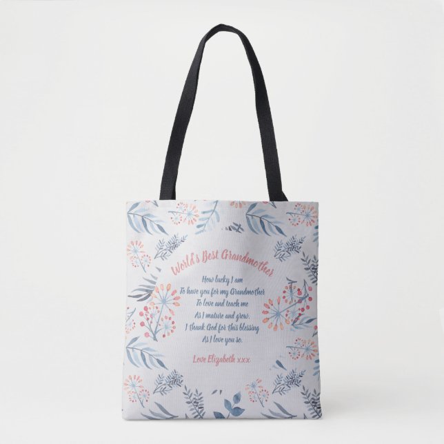 Bolsa Tote PRESENTE - Vovó Poemas De Netos - PERSONALIZADO (Frente)