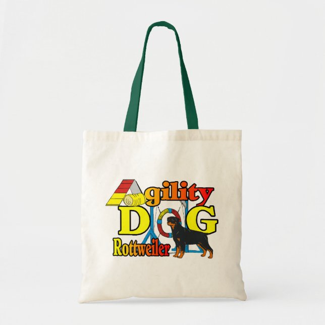 Bolsa Tote Presentes da agilidade de Rottweiler (Frente)