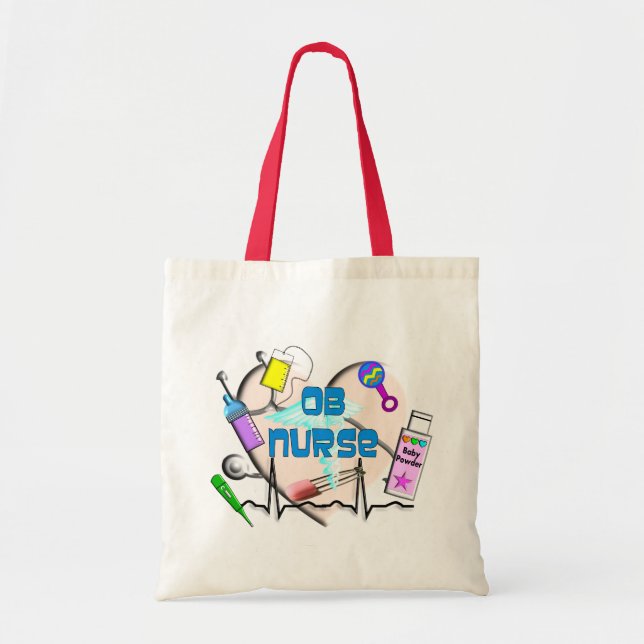 Bolsa Tote Presentes da arte da enfermeira de OB (Frente)