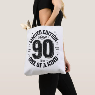 Bolsa Tote Presentes de 90 anos Vintage Edição Limitada de 19