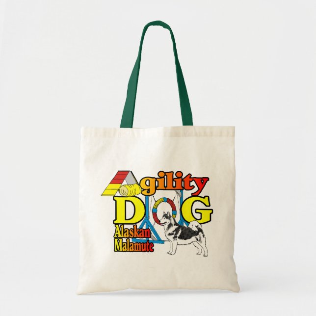 Bolsa Tote Presentes de agilidade no Alaska Malamute (Frente)