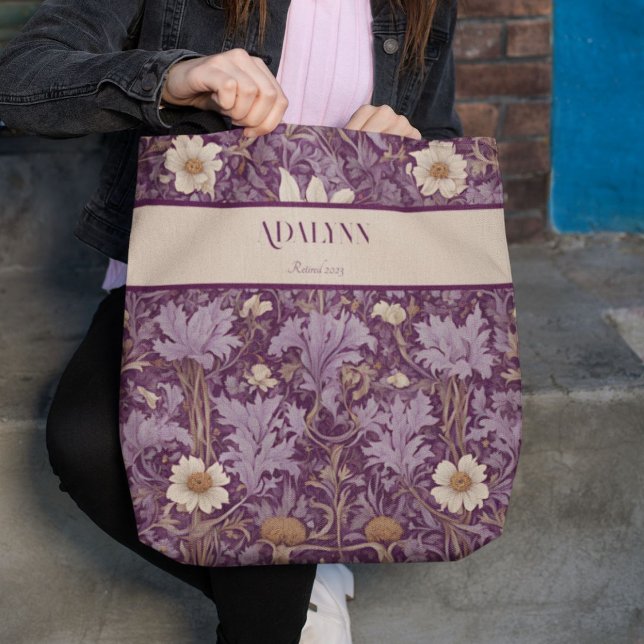 Bolsa Tote Presentes de aposentadoria botânica para mamãe Vio (Vintage Botanical Retirement Gifts for Mom)