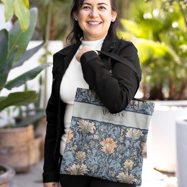 Bolsa Tote Presentes de aposentadoria de flores de retrô grac (Graceful Retro Flowers Retirement Gifts for Mom)